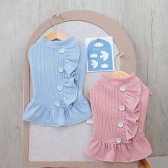 OEM ODM Pink Ruffle Dog Dress Sweater – Elegant Knit Outfit for Small Dogs