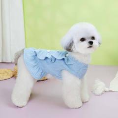 OEM ODM Pink Ruffle Dog Dress Sweater – Elegant Knit Outfit for Small Dogs