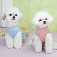 OEM ODM Pink Ruffle Dog Dress Sweater – Elegant Knit Outfit for Small Dogs