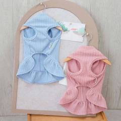 OEM ODM Pink Ruffle Dog Dress Sweater – Elegant Knit Outfit for Small Dogs