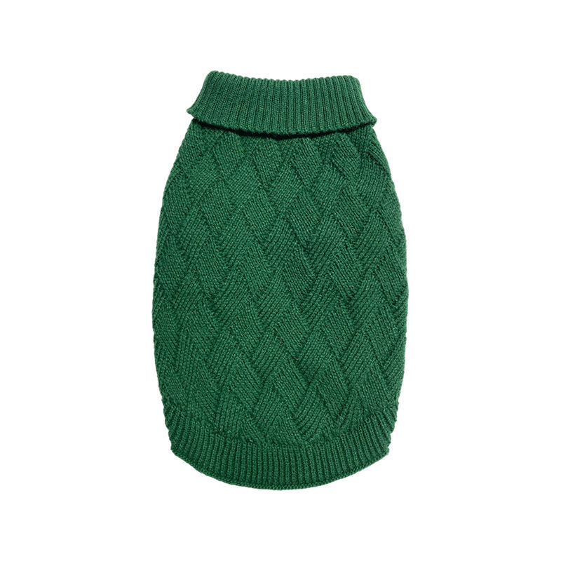 Factory Direct Forest Green Dog Sweater – Soft Cable Knit Pullover for Small Dogs
