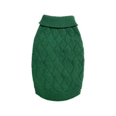 Factory Direct Forest Green Dog Sweater – Soft Cable Knit Pullover for Small Dogs