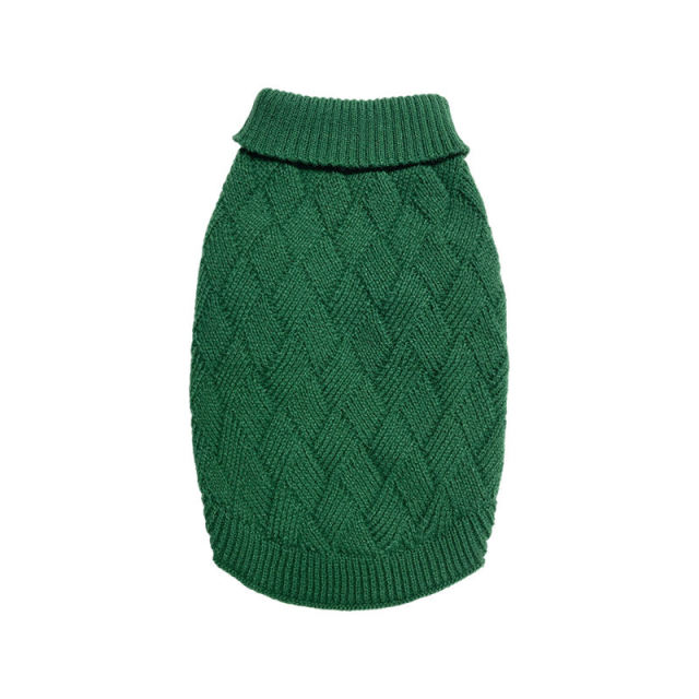 Factory Direct Forest Green Dog Sweater – Soft Cable Knit Pullover for Small Dogs