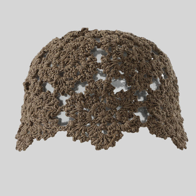 Made-to-order Women’s Crochet Lace Cap – Elegant and Breathable Handmade Hat in Multiple Colors