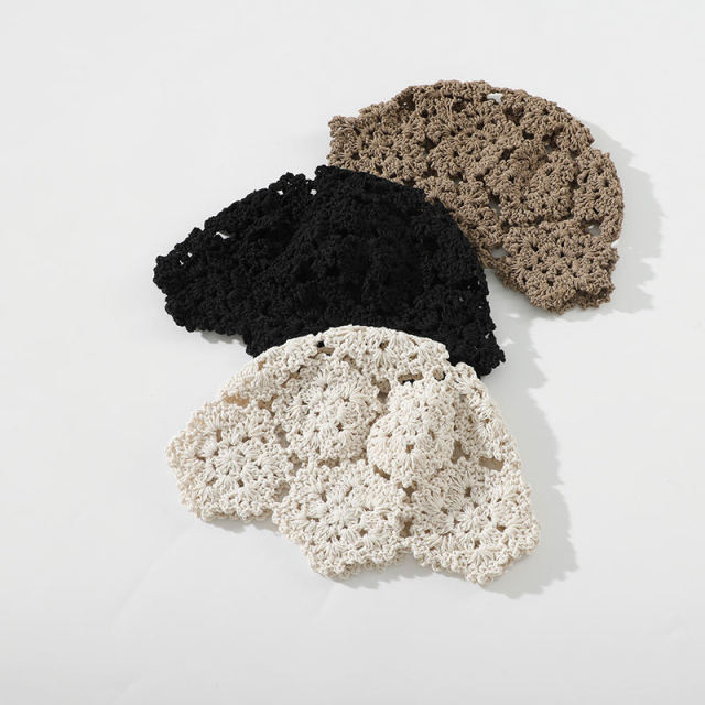 Made-to-order Women’s Crochet Lace Cap – Elegant and Breathable Handmade Hat in Multiple Colors