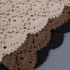 OEM ODM Women’s Crochet Lace Beanie – Handmade Boho Hat in Black, Brown, and Beige