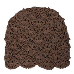 OEM ODM Women’s Crochet Lace Beanie – Handmade Boho Hat in Black, Brown, and Beige