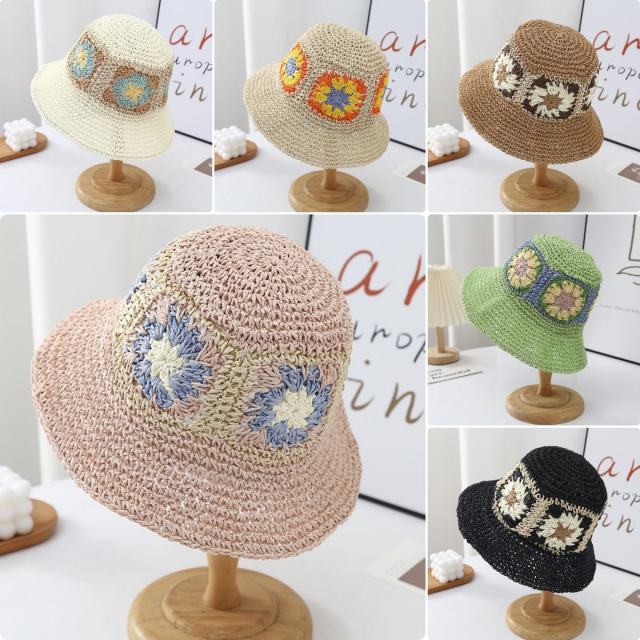 OEM ODM Women’s Crochet Floral Granny Square Bucket Hat – Boho-Chic Summer Hat