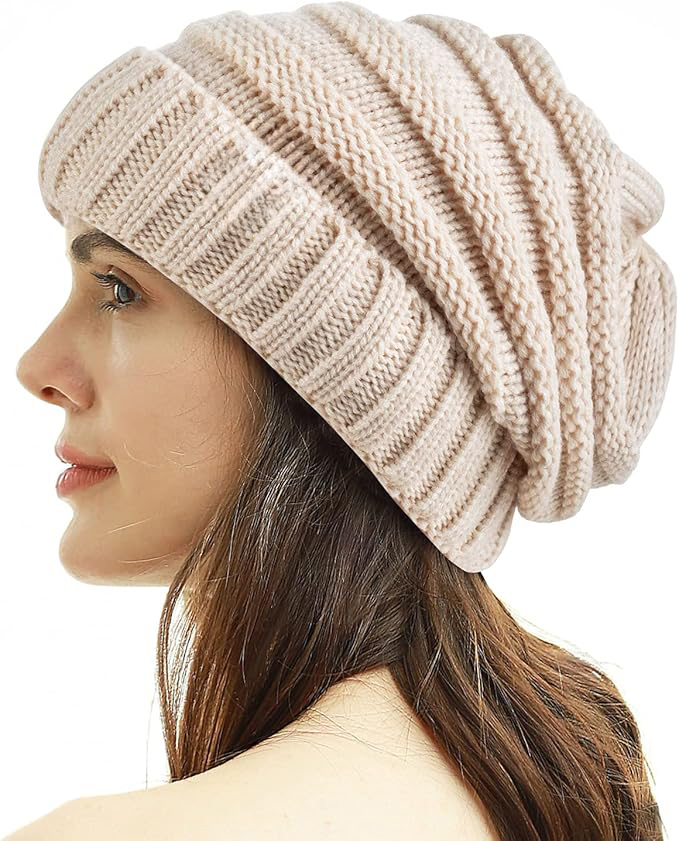 Personalized Speckled Slouchy Beanie – Warm Knit Winter Hat with Colorful Flecks