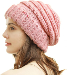 Personalized Speckled Slouchy Beanie – Warm Knit Winter Hat with Colorful Flecks