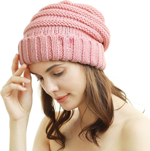 Personalized Speckled Slouchy Beanie – Warm Knit Winter Hat with Colorful Flecks