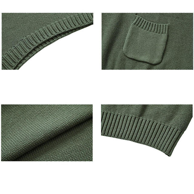 Factory Direct Men's Casual Knit V-Neck Vest with Pockets