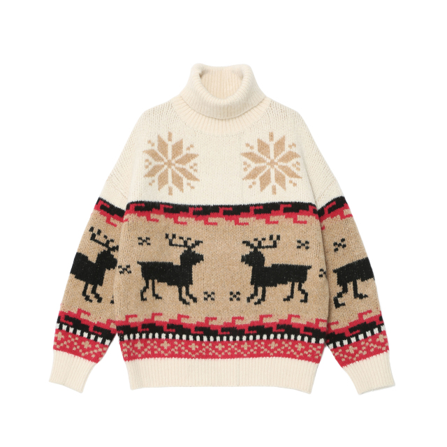 Factory Direct Nordic Reindeer Turtleneck Sweater