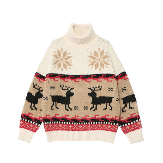 Factory Direct Nordic Reindeer Turtleneck Sweater