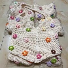 Customized Floral Crochet Tote Bag
