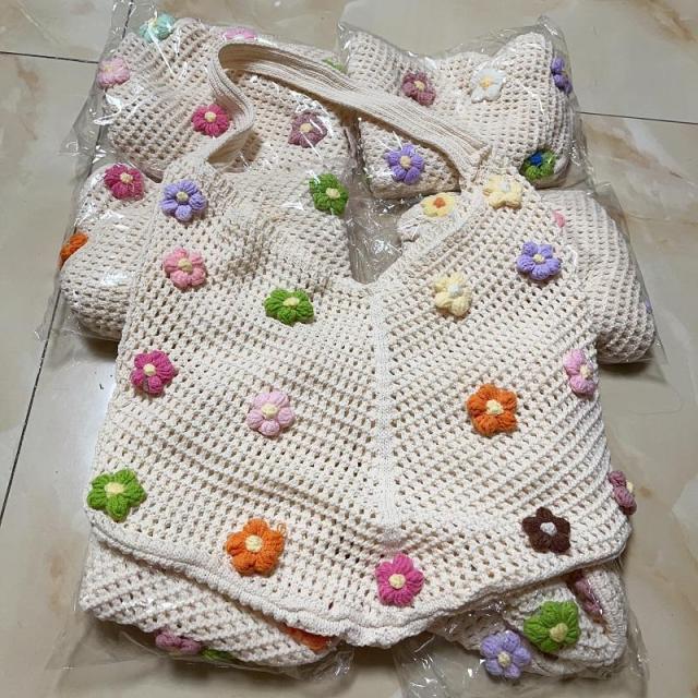 Customized Floral Crochet Tote Bag