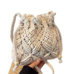 Personalized Boho Macramé Drawstring Backpack