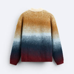 OEM ODM Gradient color mohair knitted cardigan
