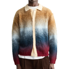 OEM ODM Gradient color mohair knitted cardigan