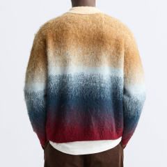 OEM ODM Gradient color mohair knitted cardigan