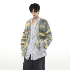 OEM ODM Gradient color mohair knitted cardigan