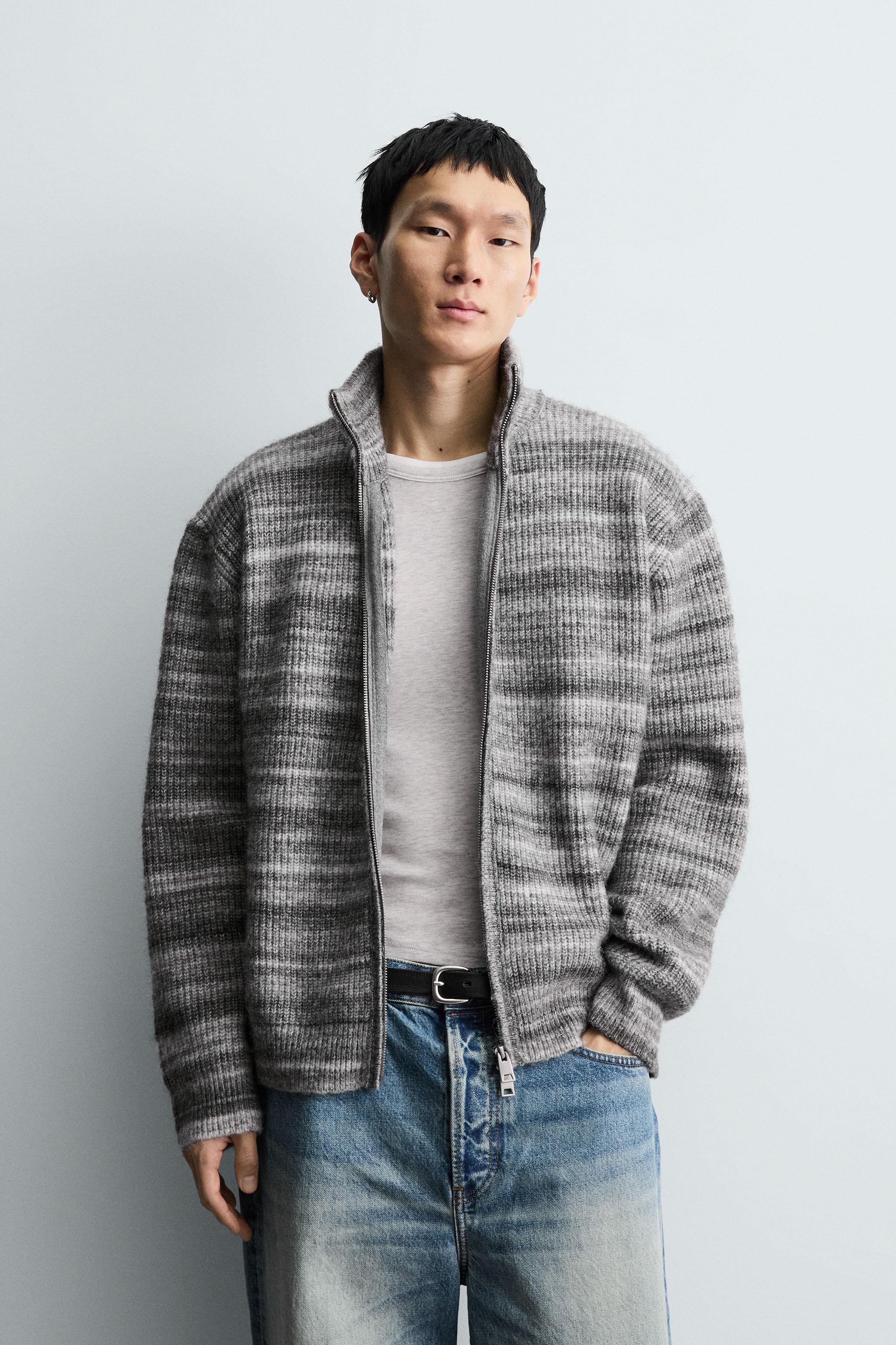 OEM ODM Men's Zip-Up Knit Sweater Jacket