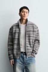 OEM ODM Men's Zip-Up Knit Sweater Jacket
