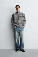 OEM ODM Men's Zip-Up Knit Sweater Jacket