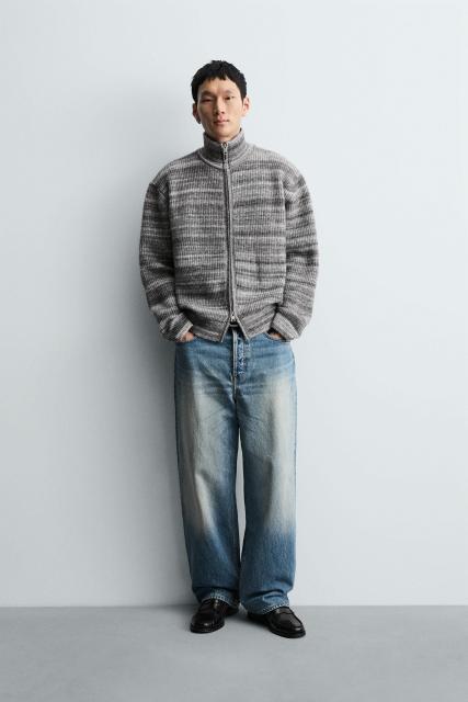 OEM ODM Men's Zip-Up Knit Sweater Jacket