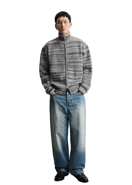 OEM ODM Men's Zip-Up Knit Sweater Jacket