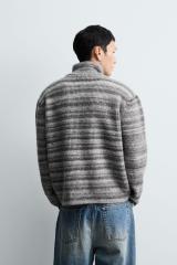 OEM ODM Men's Zip-Up Knit Sweater Jacket