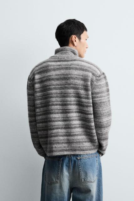 OEM ODM Men's Zip-Up Knit Sweater Jacket