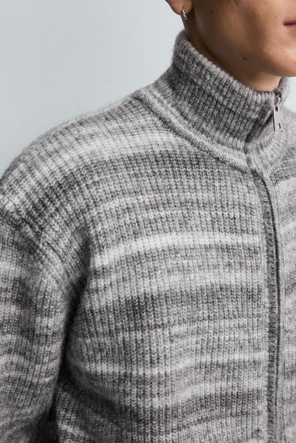 OEM ODM Men's Zip-Up Knit Sweater Jacket