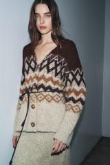 Factory Direct Women's Cozy Patterned Knit Cardigan and Skirt Set
