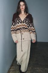 Factory Direct Women's Cozy Patterned Knit Cardigan and Skirt Set