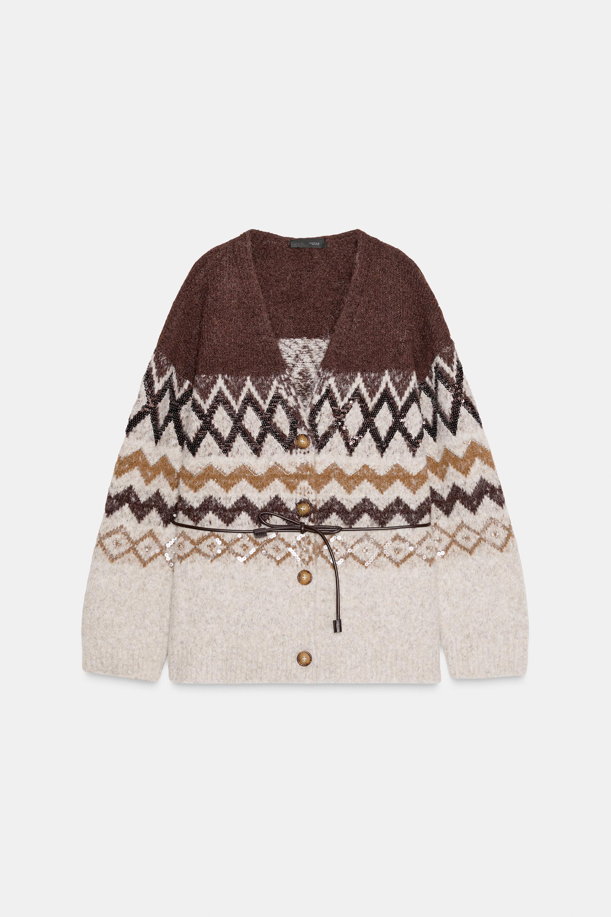Factory Direct Women's Cozy Patterned Knit Cardigan and Skirt Set