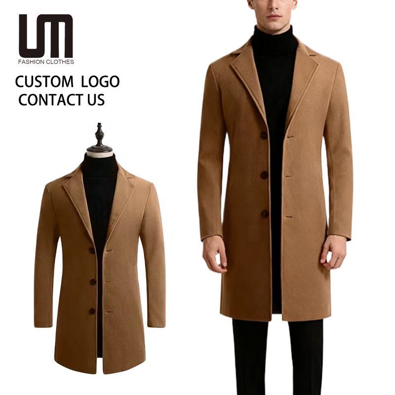 OEM ODM Men’s Classic Camel Wool Blend Long Coat