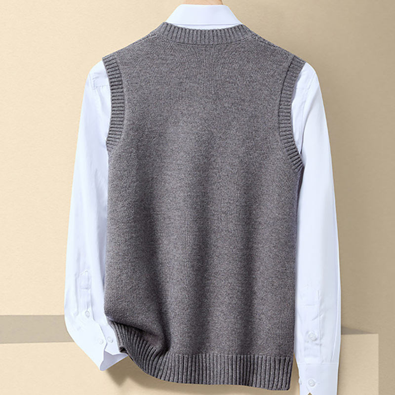Wholesale Classic Cable Knit V-Neck Sweater Vest