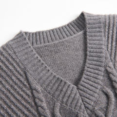 Wholesale Classic Cable Knit V-Neck Sweater Vest