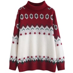 Personalized Christmas Knitted Turtleneck Sweater