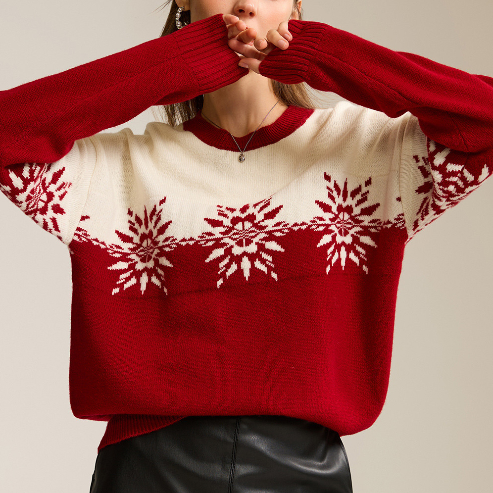 OEM ODM  Snowflake Pattern Christmas Sweater