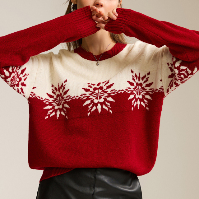 OEM ODM  Snowflake Pattern Christmas Sweater