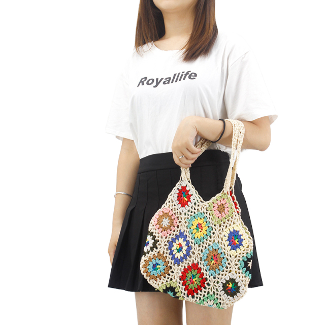 Customized Crochet Granny Square Tote Bag