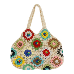 Customized Crochet Granny Square Tote Bag