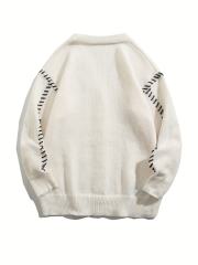 OEM ODM Women's White V-Neck Cardigan with Black Stitch Detail