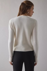 Customized Women's White Beaded Cardigan