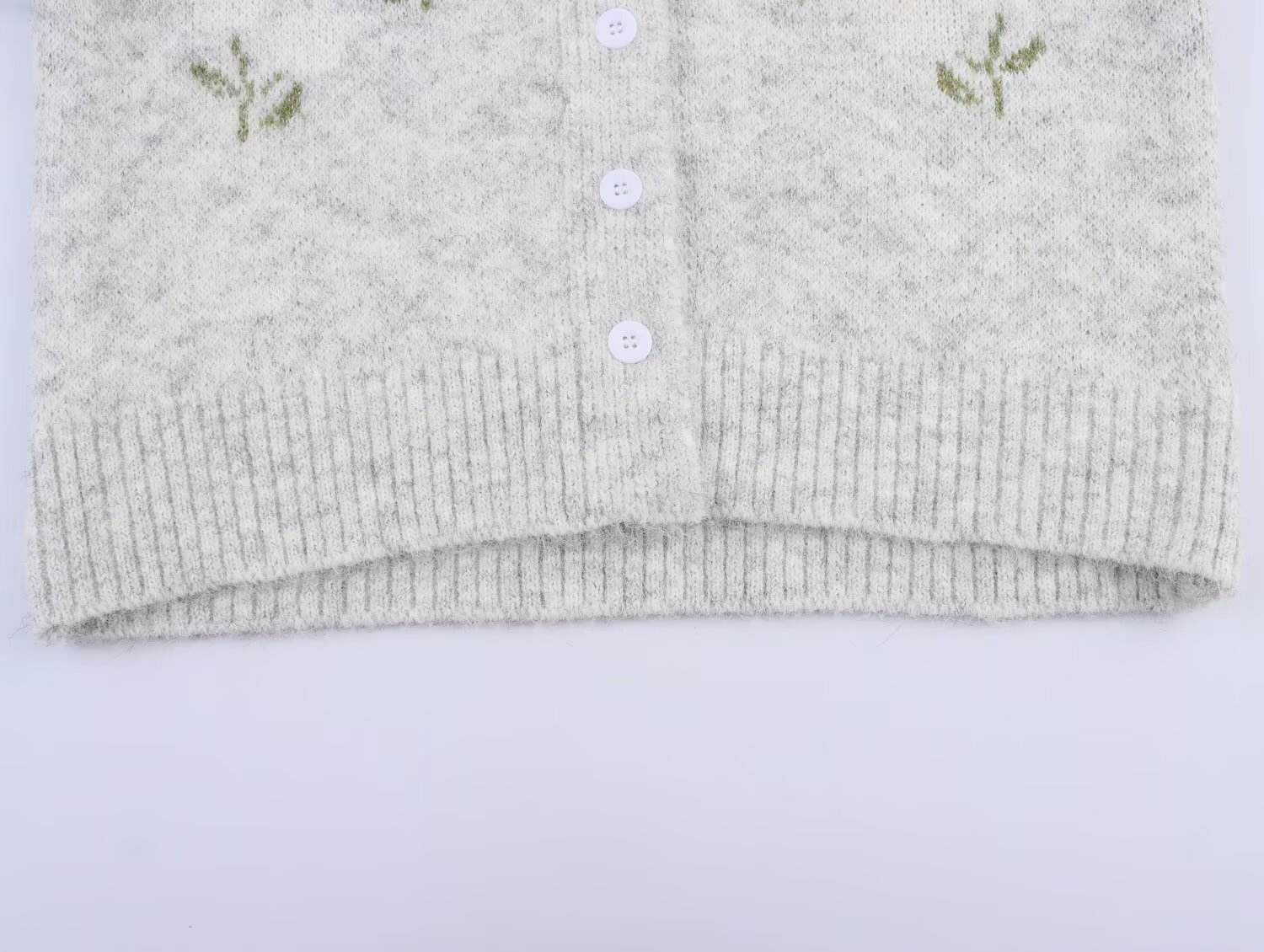 Factory Direct Women's Gray Floral Embellished Cardigan