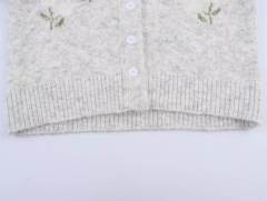 Factory Direct Women's Gray Floral Embellished Cardigan