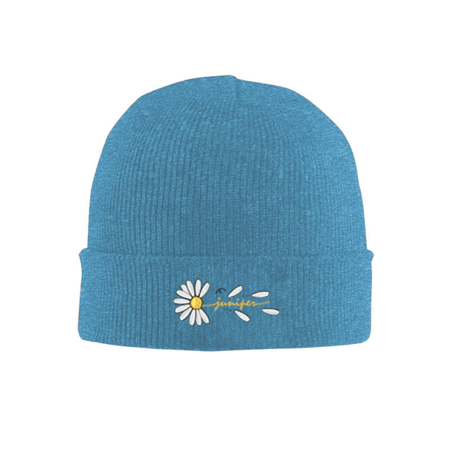 Made-to-order Juniper Black Daisy Embroidered Beanie