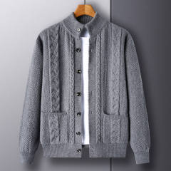 Factory Direct Cable Knit Cardigan with Button Front and Pockets – Cozy Fall & Winter Sweater